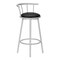 Monarch Specialties Bar Stool, Set Of 2, Swivel, Bar Height, Grey Metal, Black Leather Look, Contemporary, Modern I 2399 - alternate 1